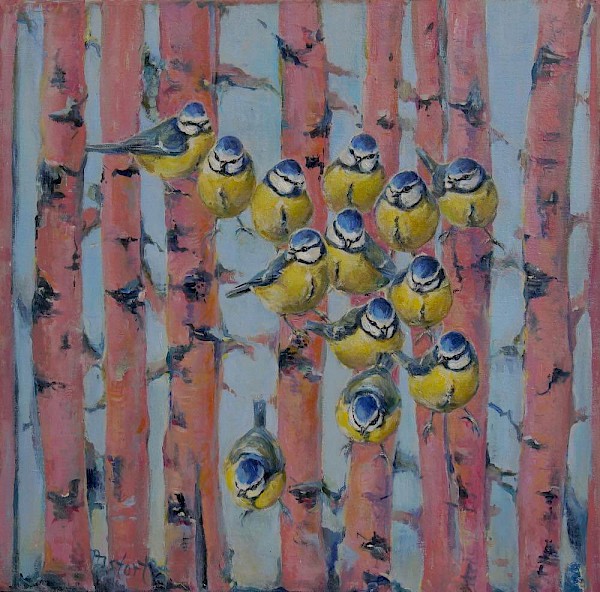 Bird Choir, Öl, 60 x 60 cm