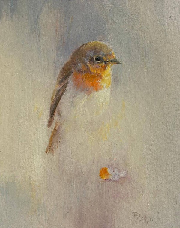 Impression - Robin, Mischtechnik, 55 x 30 cm