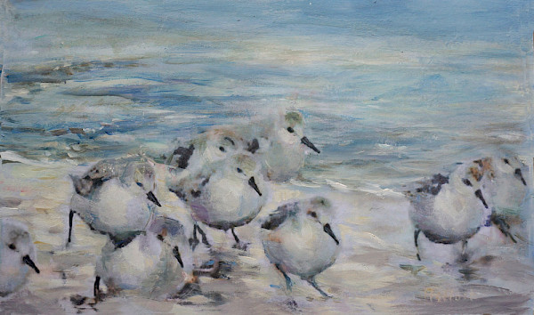 Sanderlinge I, Mischtechnik, 30 x 50 cm