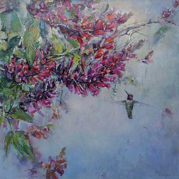 Kolibri, Mischtechnik, 70 x 70 cm