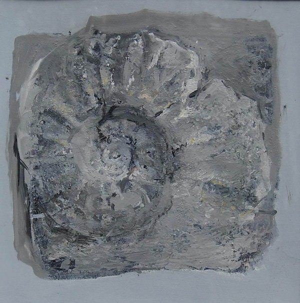 Ammoniten III, Mischtechnik, 50 x 50 cm