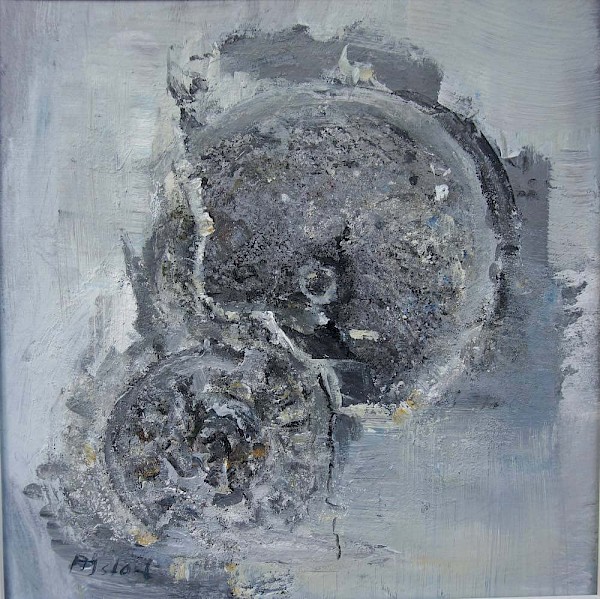 Ammoniten IV, Mischtechnik, 50 x 50 cm