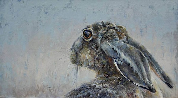 Feldhase, Öl, 50 x 90 cm