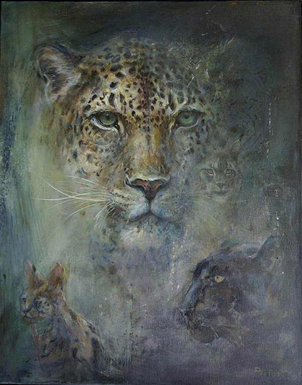 Katzen, Mischtechnik, 100 x 80 cm