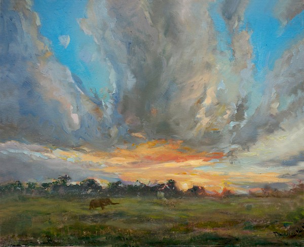 Kenia - Amboseli, Öl, 40 x 50 cm