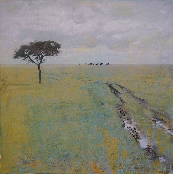 Kenia - Masai Mara , Mischtechnik, 30 x 30 cm